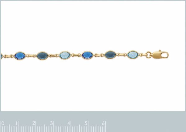 Bracelet cristaux tons bleus plaqué or femme