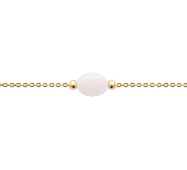 bracelet pierre de lune ovale plaqué or