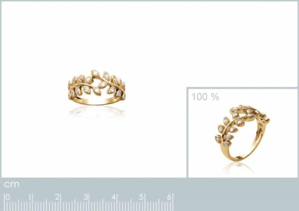 Bague laurier plaqué or femme