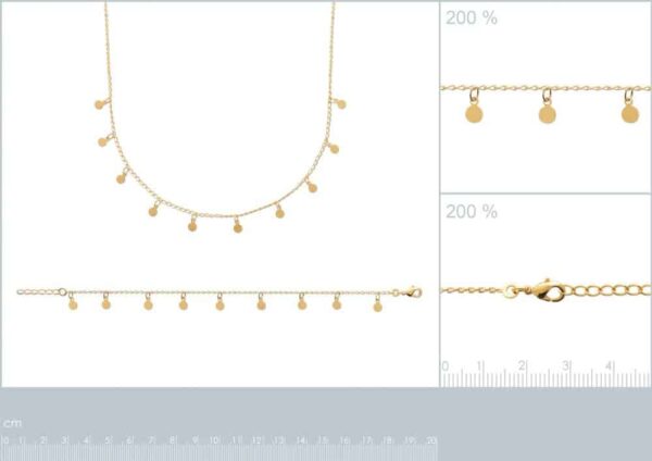 Bracelet pastilles cercles plaqué or femme