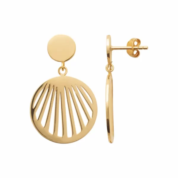 boucles d'oreilles pendantes plaqué or rayons de soleil