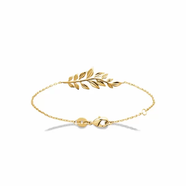 bracelet plaqué or branche de laurier