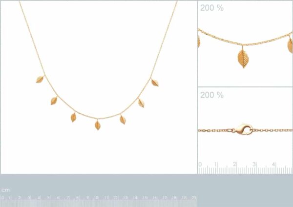 collier plaqué or femme feuilles