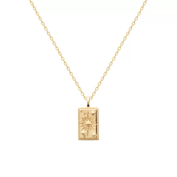 pendentif médaillon étoile plaqué or