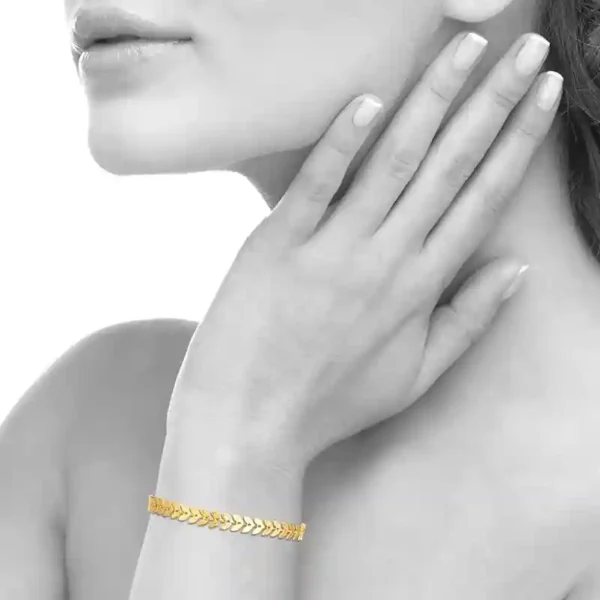Bracelet plaqué or feuilles de laurier
