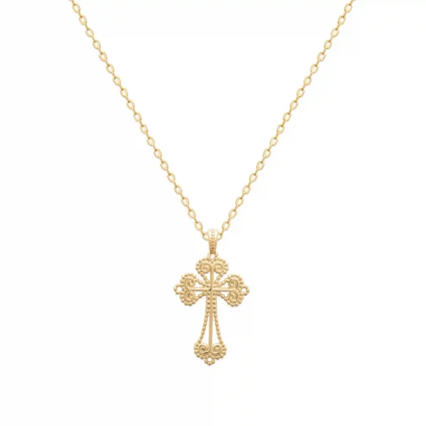 Pendentif plaqué or croix chrétienne