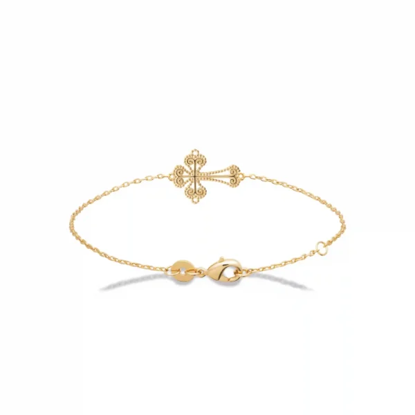 bracelet croix chrétienne plaqué or