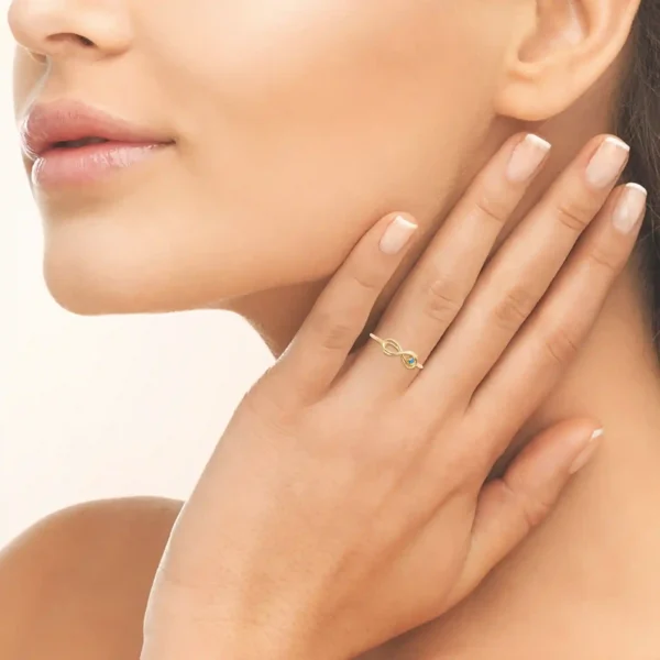 Bague infini plaqué or pierre turquoise