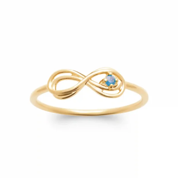 Bague infini plaqué or pierre turquoise