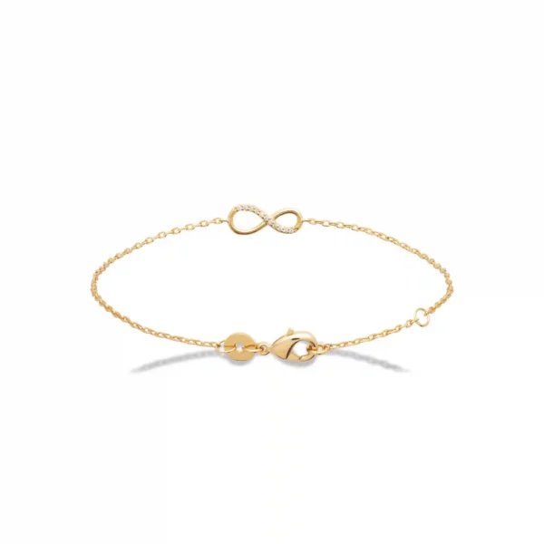 Bracelet infini plaqué or diamants synthétiques
