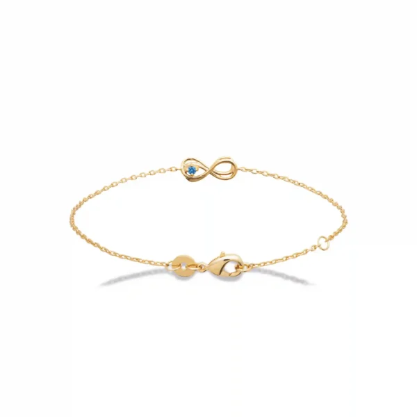 Bracelet infini plaqué or pierre turquoise